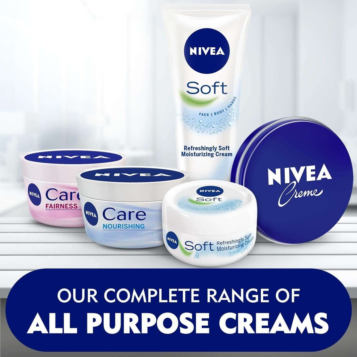 Care Intensive Care Cream for Body and Face Pack of 4 (4 X 50 Ml) Moisture Cream Absorbs Quickly