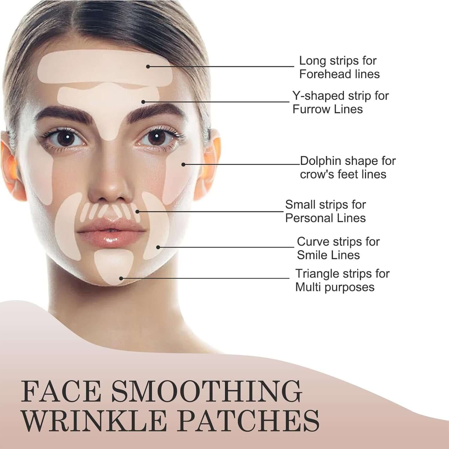 Face Wrinkle Patches, Wrinkle Repair Bio Silicone, Silicone Forehead Patch, Reusable Wrinkle Patches, Facial Eye anti Wrinkle Pads for Women Skin Care to Smooth Eye, Mouth, Forehead Wrinkles - 16Pcs