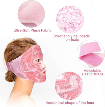 Cooling Face Mask, Women Ice Mask for Face, Reusable Ice Face Mask, Facial Care, Suitable for Reducing Facial Swelling/Dark Circles/Swelling/Facial Relaxation/Reduce Eye Bags/Headache