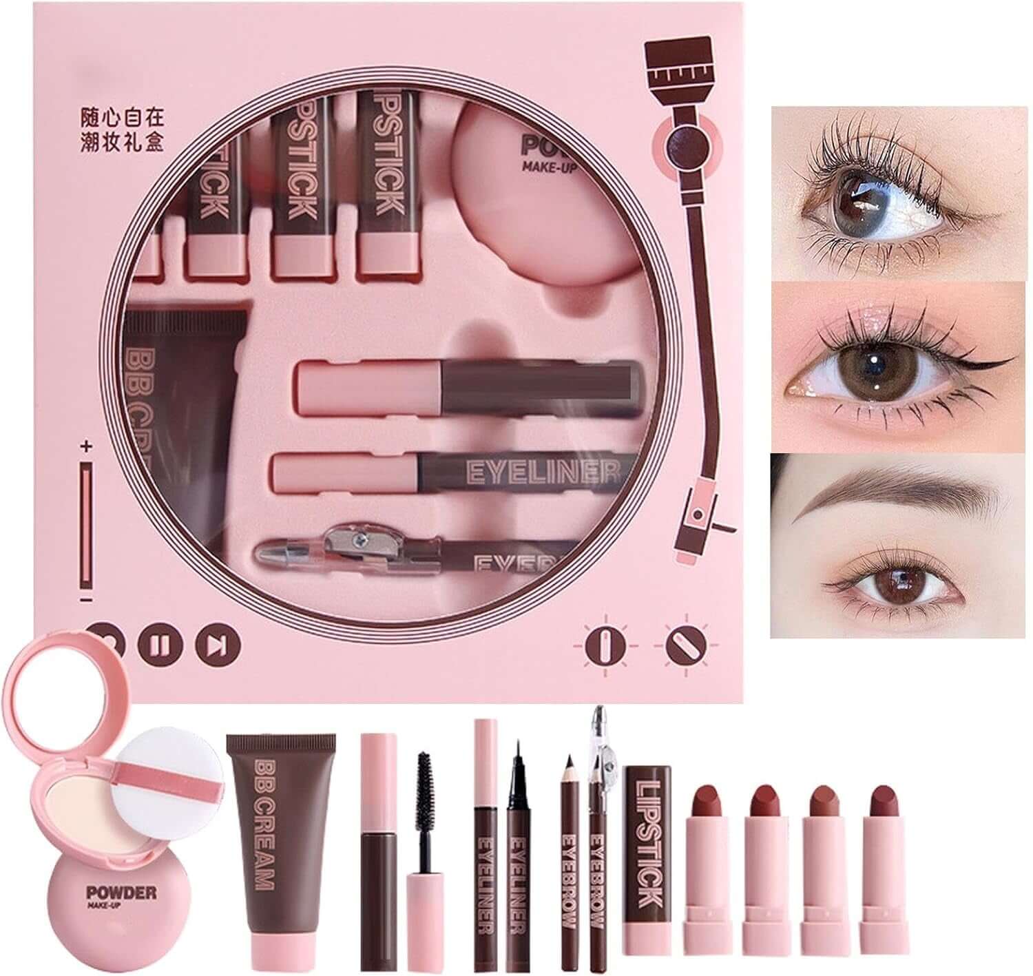 Cosmetic Kit, Makeup Set, BB Cream, Eyebrow Pencil, Lasting Makeup, Makeup Beginners, Stage Makeup,Learn to Makeup Everyday Cosmetics BB Cream Eyebrow Pencil for Stage, Traveling