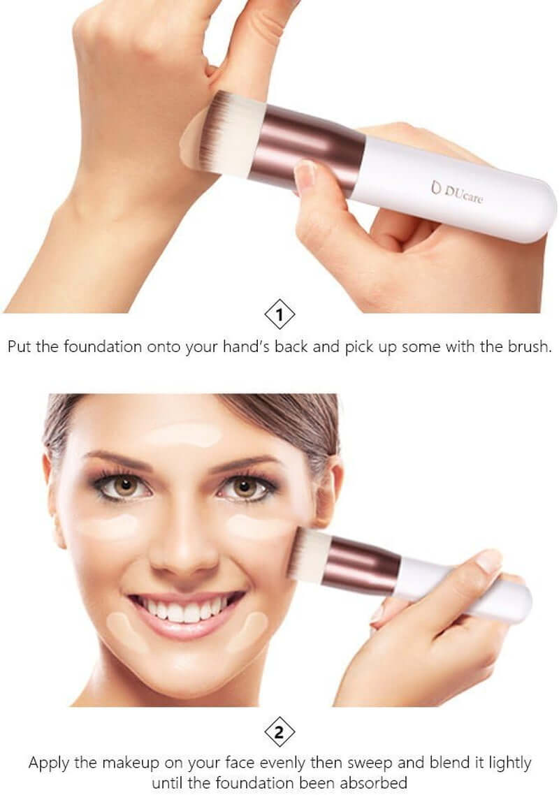 Foundation Brush Kabuki Make up Brush Flat Top Makeup Brushes Perfect for Blending Liquid, Cream or Flawless Powder Cosmetics - Buffing, Stippling, Concealer