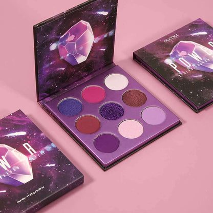 9 Colours Purple Eyeshadow Palette Shadow Palette Highly Pigmented Mattes Shimmers Naked Smokey Glitter Cream Colorful Powder Waterproof Makeup Palette-Power