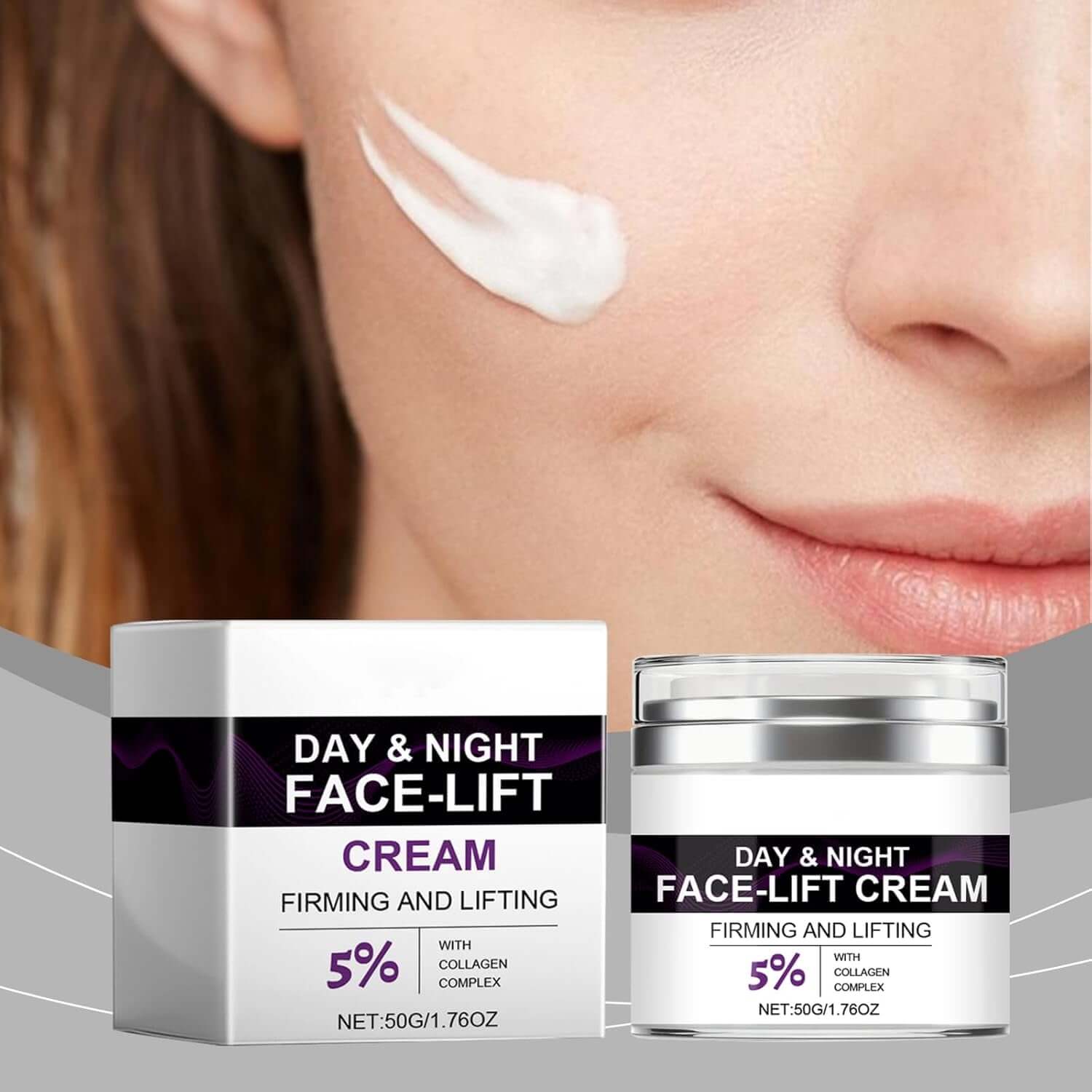 Firming Face Cream, Face Cream for Women with Collagen Complex 5%, Day & Night Moisturiser Face Women, anti Aging Face Cream, Anti-Wrinkle, Reduce Fine Lines Lifting and Firming Cream, 50G/1.76OZ