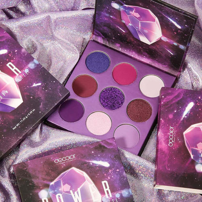 9 Colours Purple Eyeshadow Palette Shadow Palette Highly Pigmented Mattes Shimmers Naked Smokey Glitter Cream Colorful Powder Waterproof Makeup Palette-Power