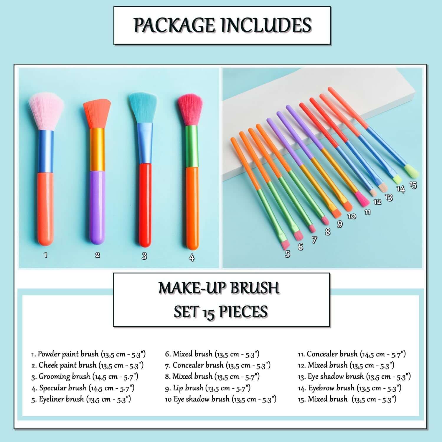 Professional Makeup Brushes Set of 15 Synthetic Bristles Quality Concealer Eyeshadow Brush Blush Brushes Makeup Brush Makeup Brush