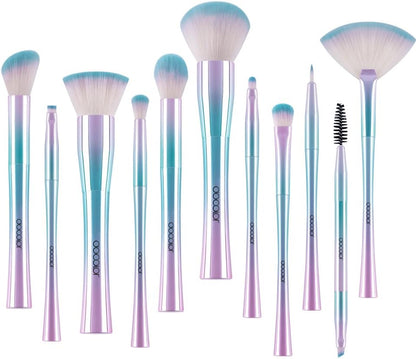 Makeup Brush Set, Mermaid Makeup Brushes 11Pcs, Fantasy Essential Cosmetics, Make up for Face, Eye Shadow Eyeliner, Foundation, Blush, Lip, Powder, Liquid, Cream Blending