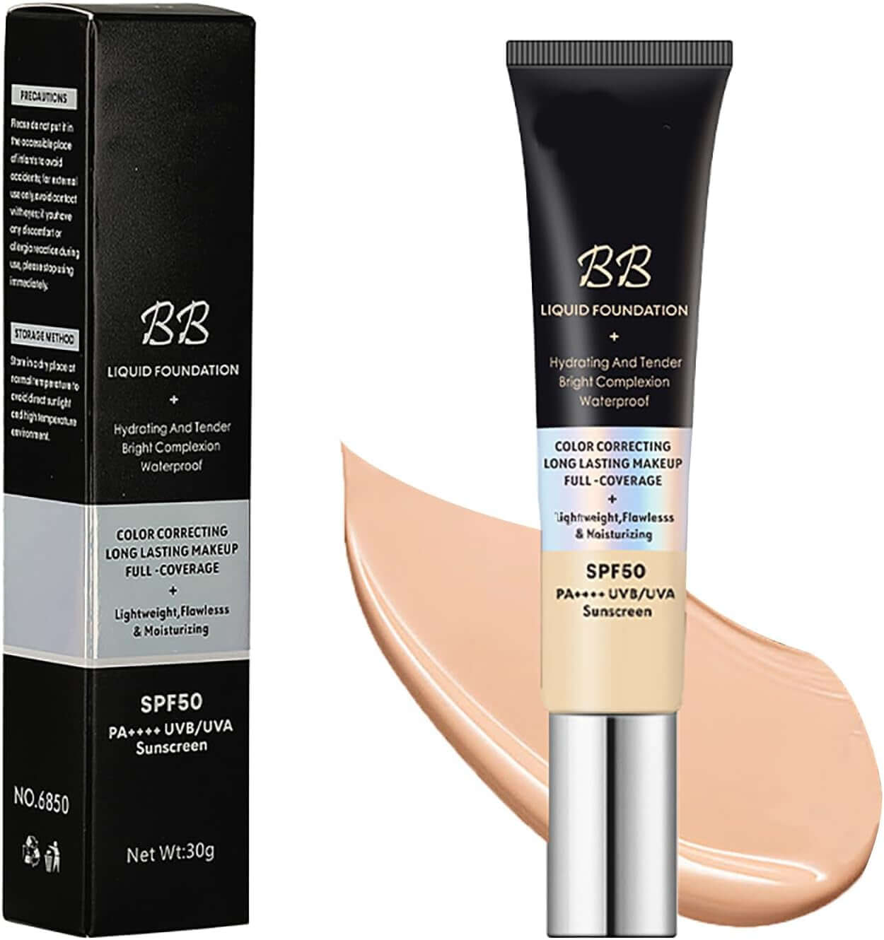 Natural Sunscreen Foundation SPF50 - BB Cream Tinted Moisturiser for Mature Skin - Skin Tone Adjusting CC Cream