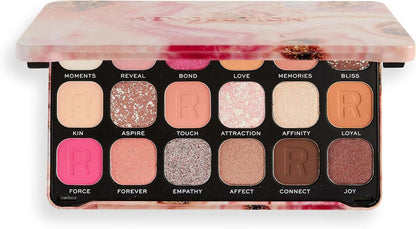 Revolution Beauty, Forever Flawless Eyeshadow Palette, 18 Pigmented Shades, Neutral & Pink Pressed Powder Mattes, Shimmers, Glitters, Affinity